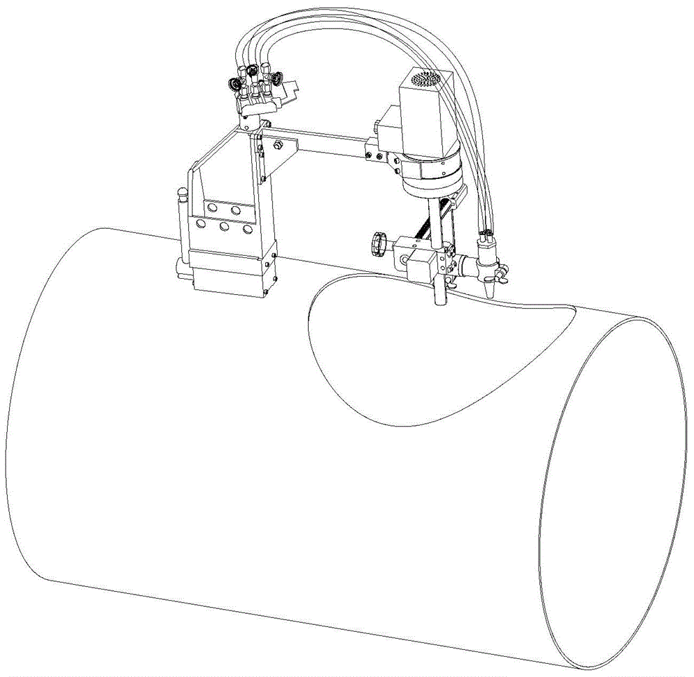 Portable communicated-hole numerically-controlled cutting machine