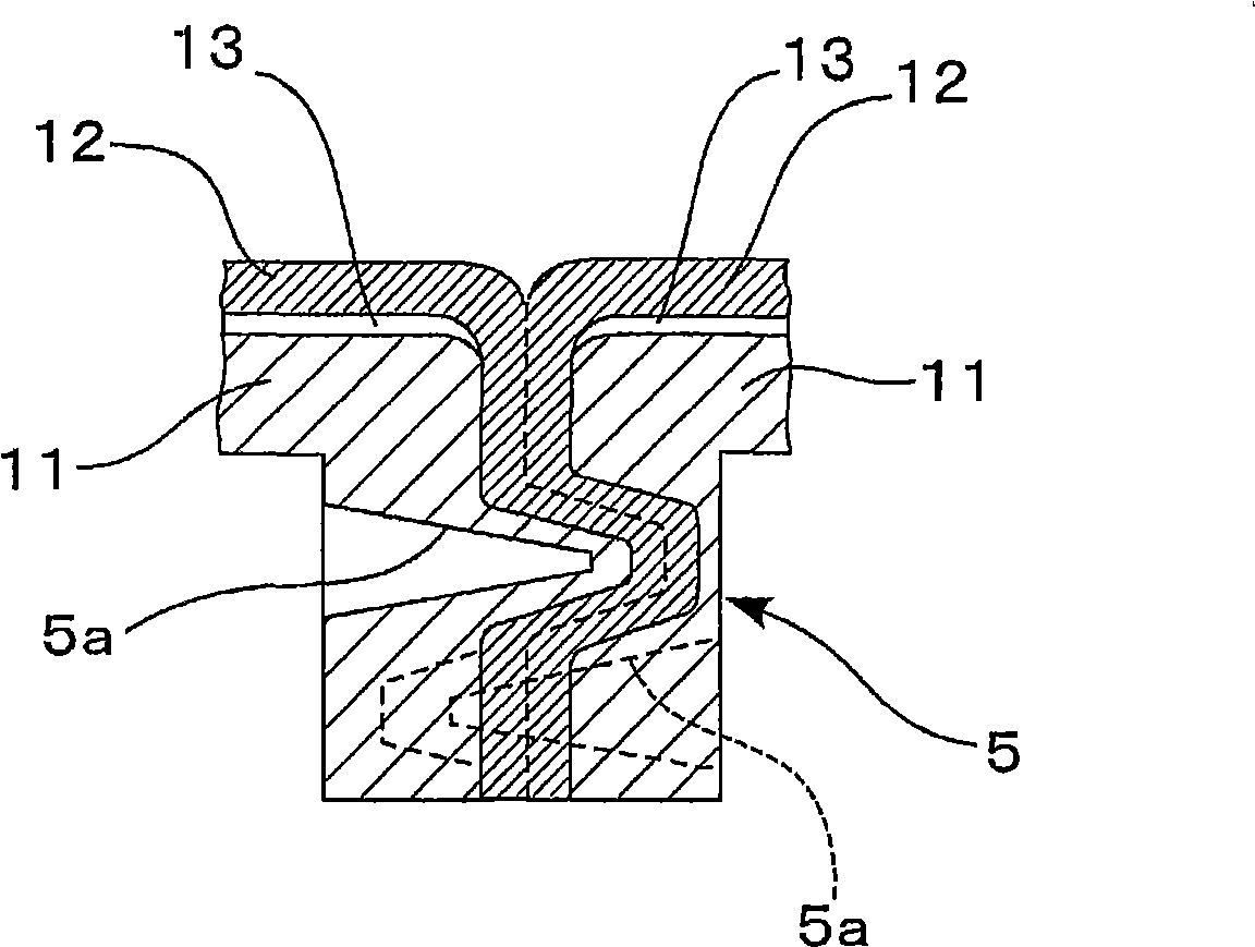 Double container of synthetic resin by direct blow molding method