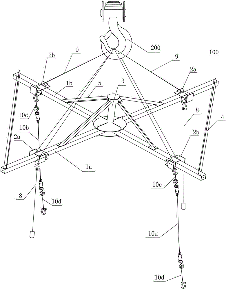 Hoisting overturning device for concrete tower drum and hoisting overturning method