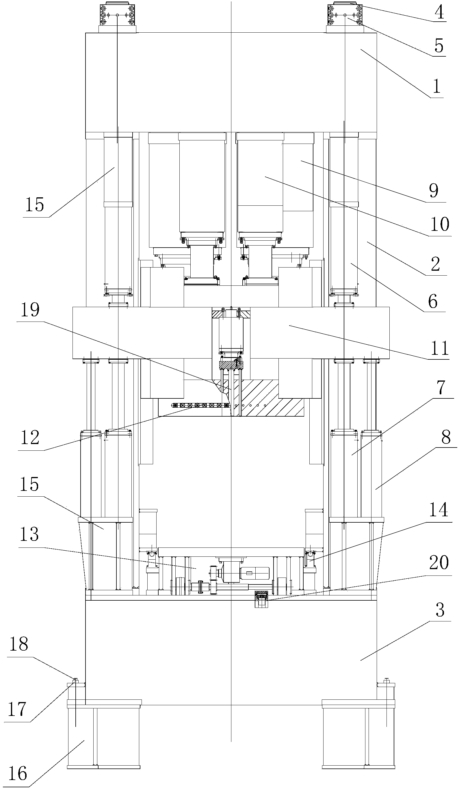 Heavy-duty isothermal forging hydraulic press