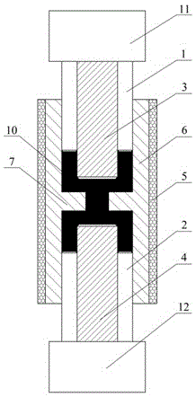 Reciprocating extrusion device and processing method for reinforced magnesium alloy tube