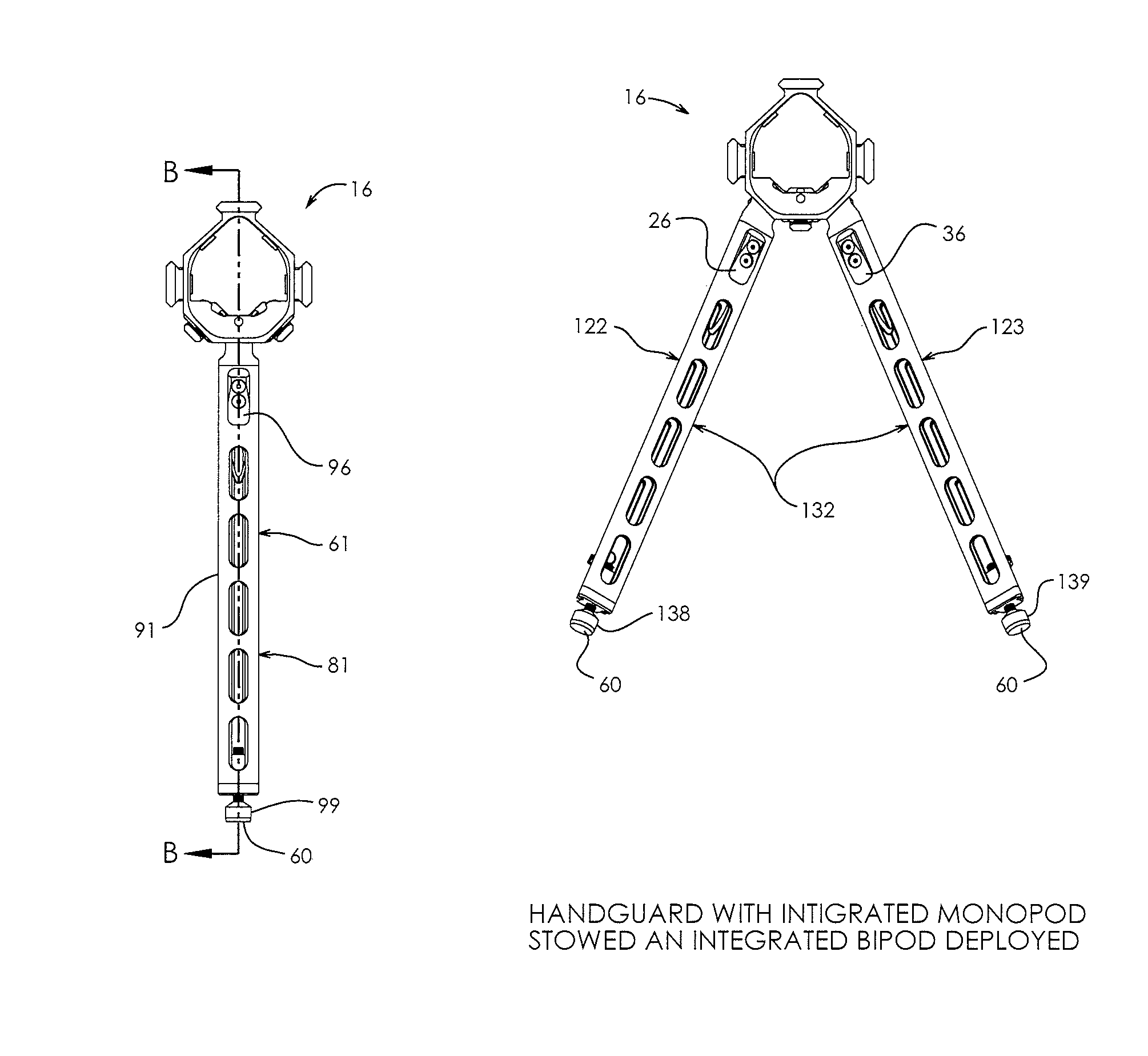 Handguard with integrated pod and firearm