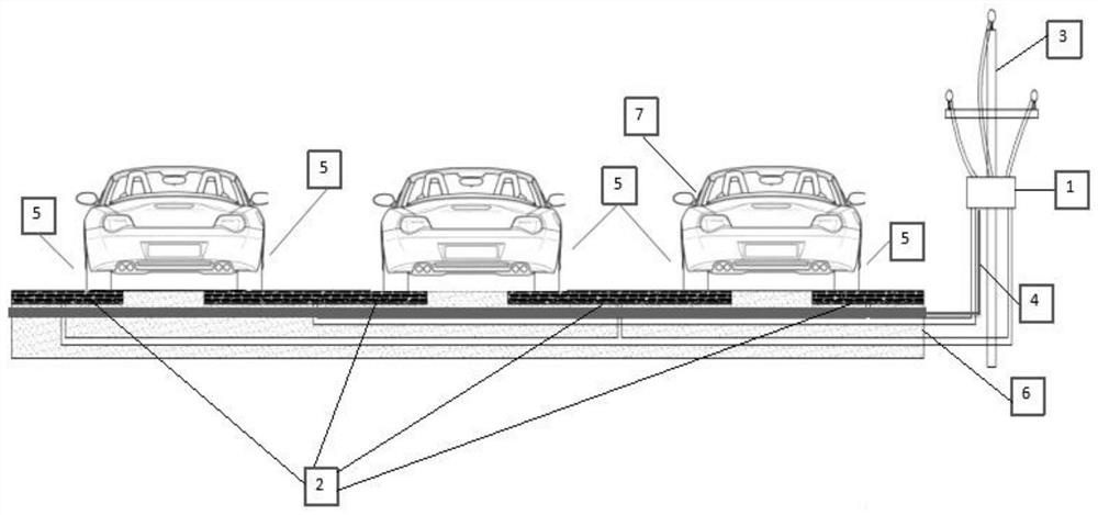 Vehicle running charging system and method based on conductive pavement and tires