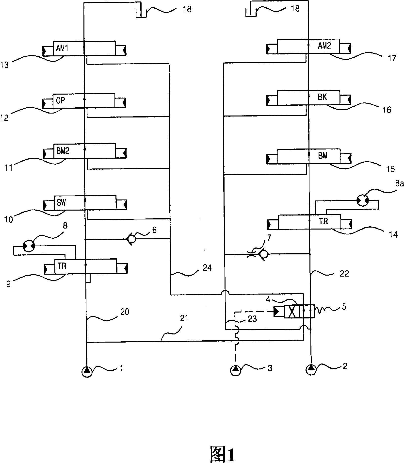 Hydraulic circuit for traveling priority