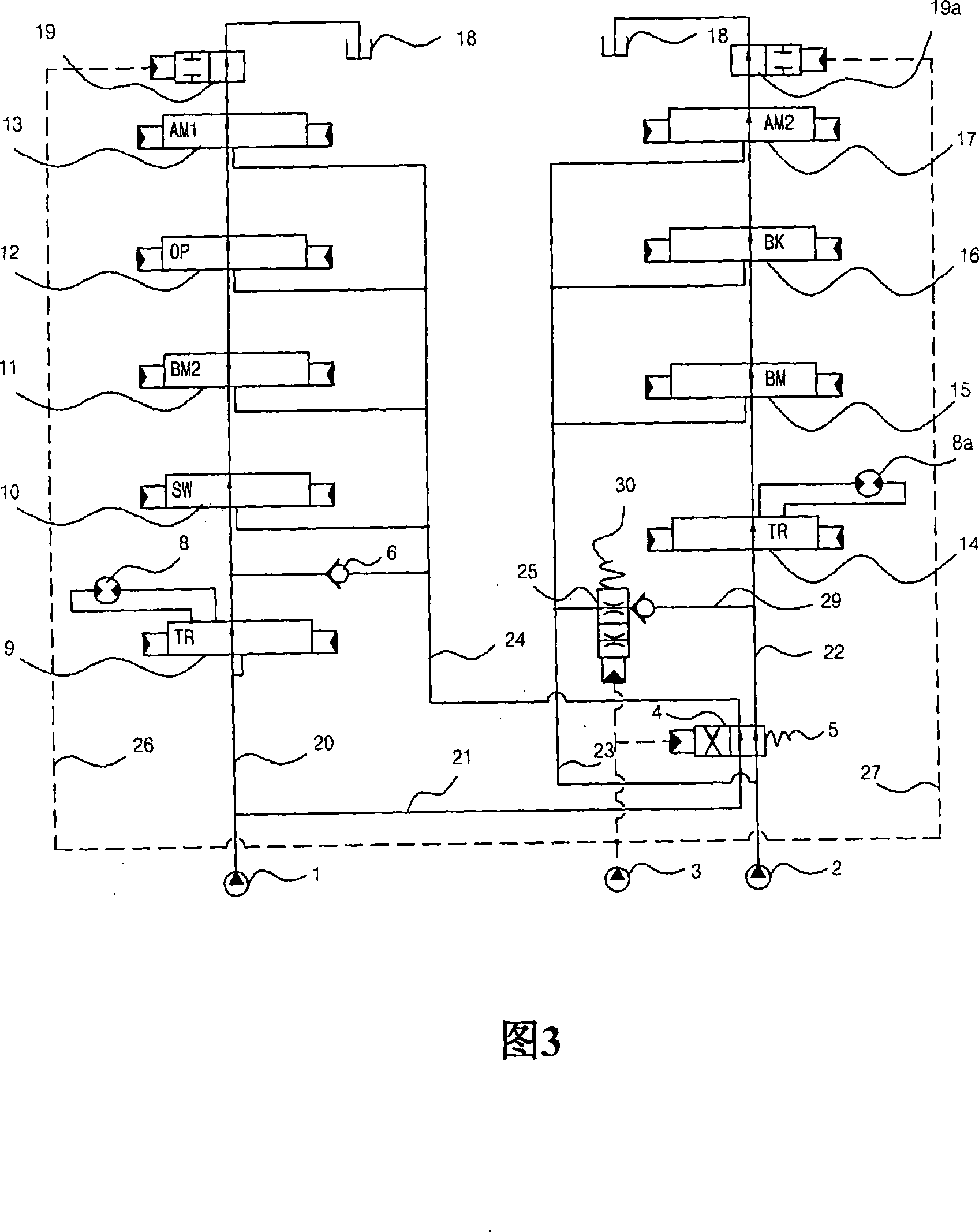 Hydraulic circuit for traveling priority