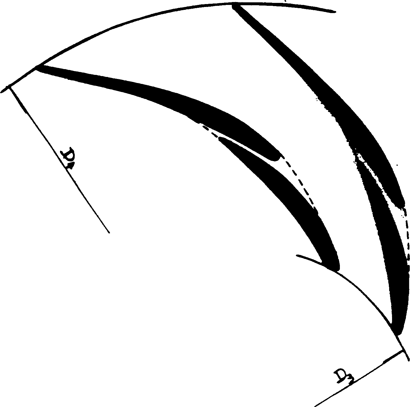 Diffuser with dual-column blades arranged radially and serially