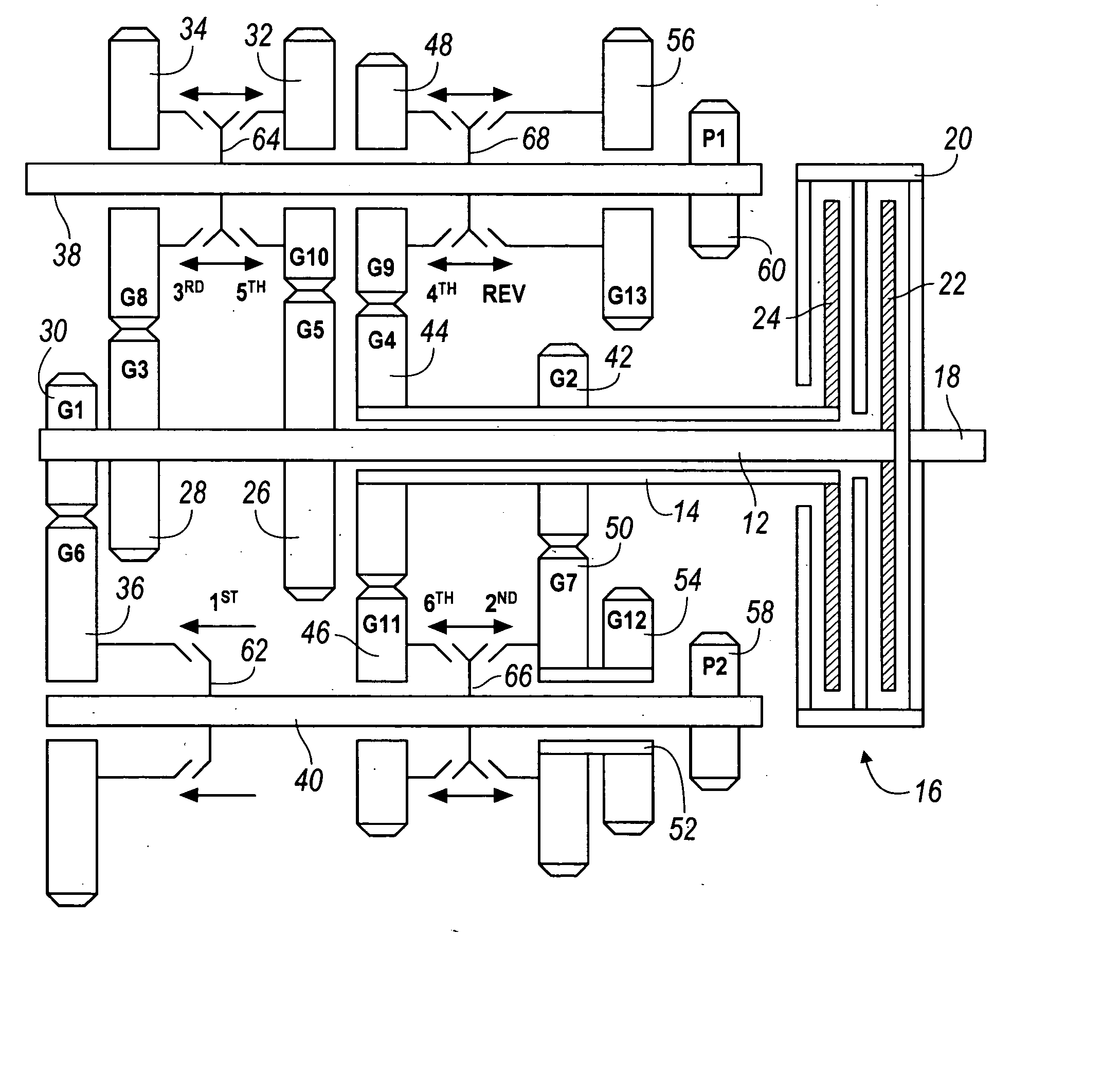 Actuator mechanism for shift motors of a transmission