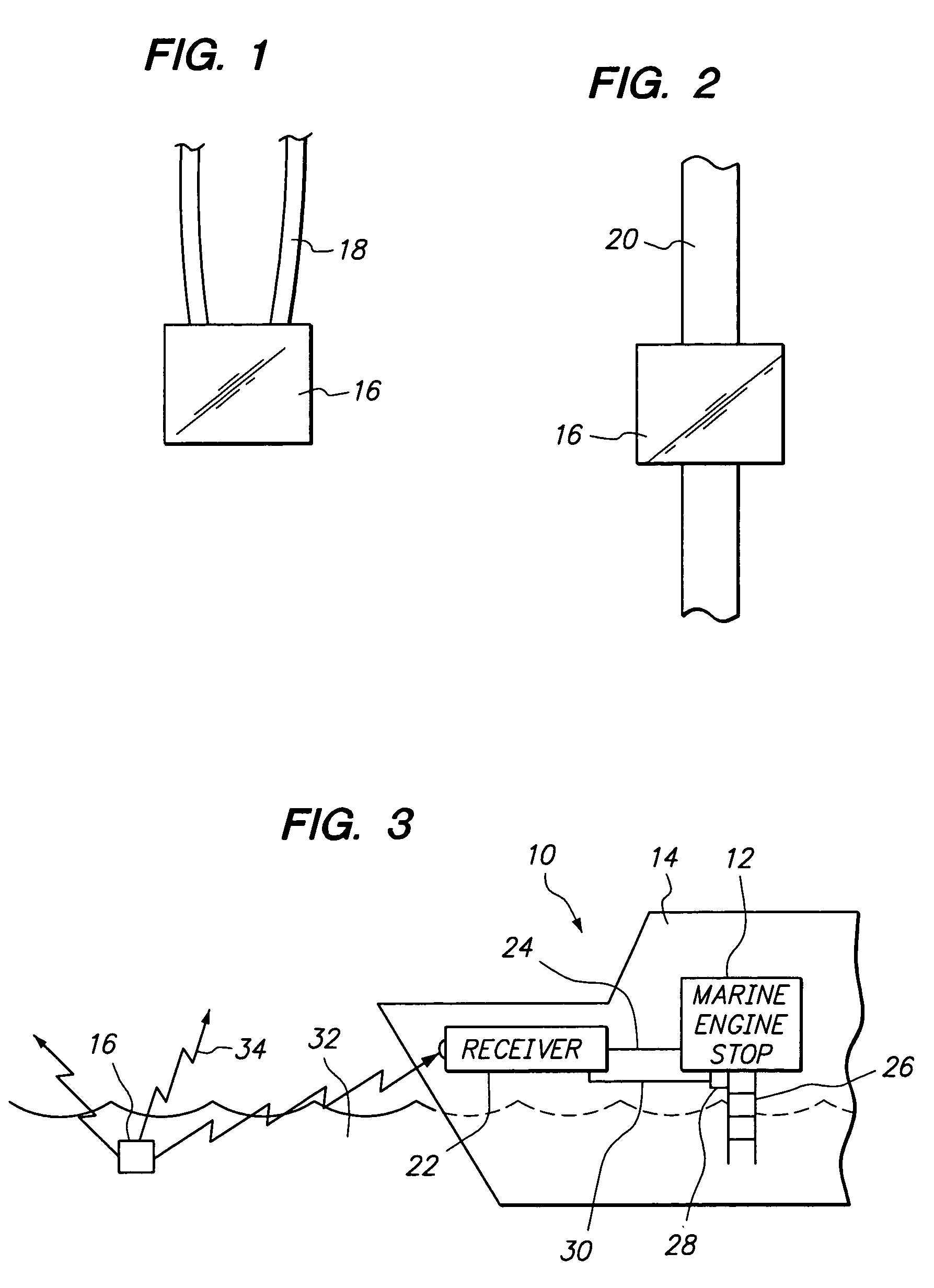 Marine engine stopping device