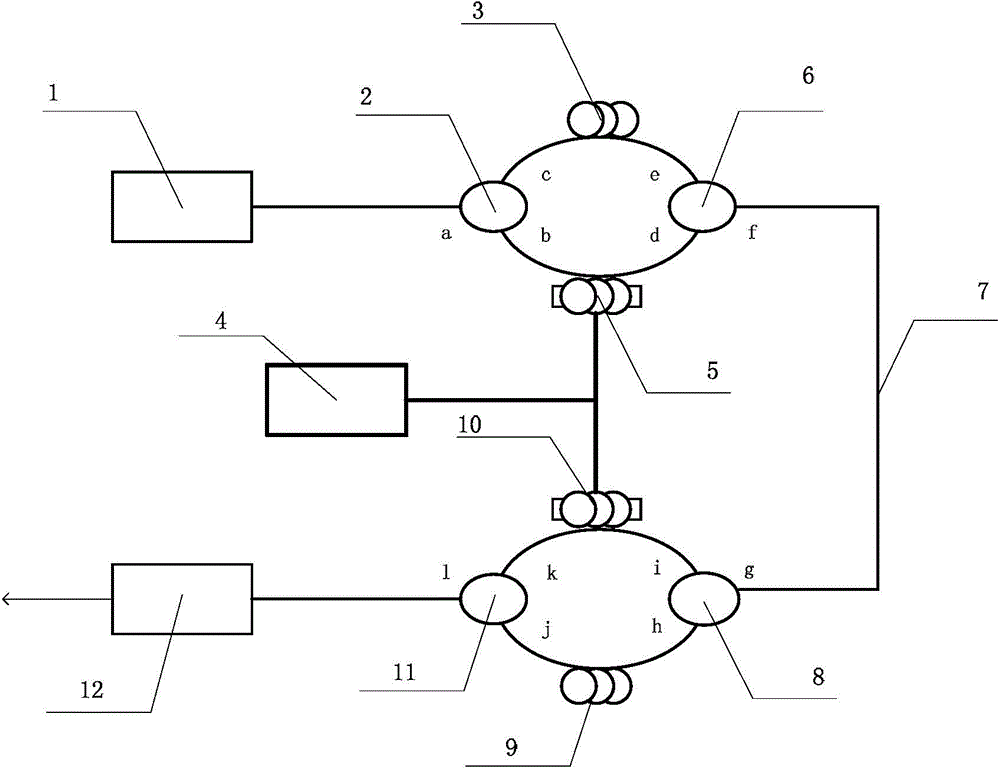 Optical fiber sensing device measuring vibration waveform and vibration position simultaneously and sensing method thereof