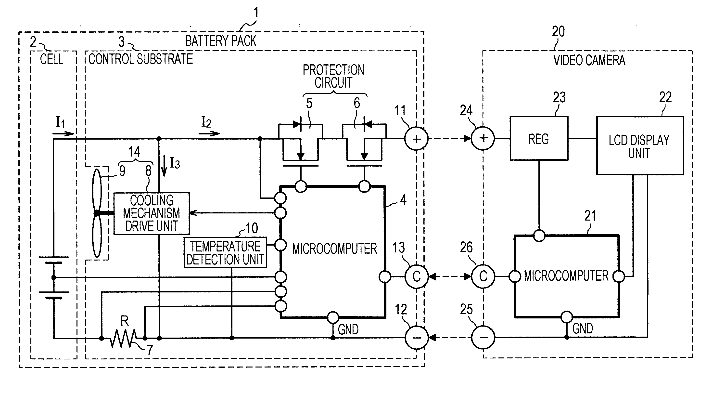 Battery pack, electronic equipment, equipment system, method for controlling battery pack cooling unit, and program