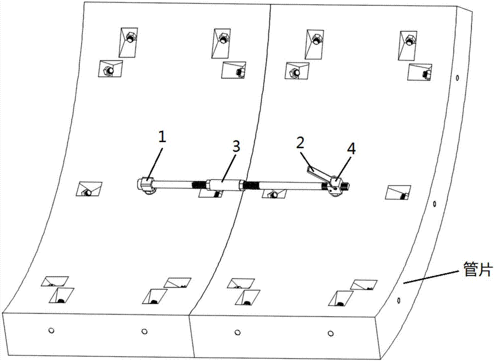 Shield tunnel line segment lining structural stiffness gear-drive reinforcing device