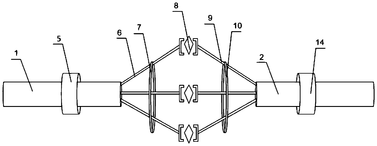 Vacuum rotating assisting device with fan-shaped iron handles