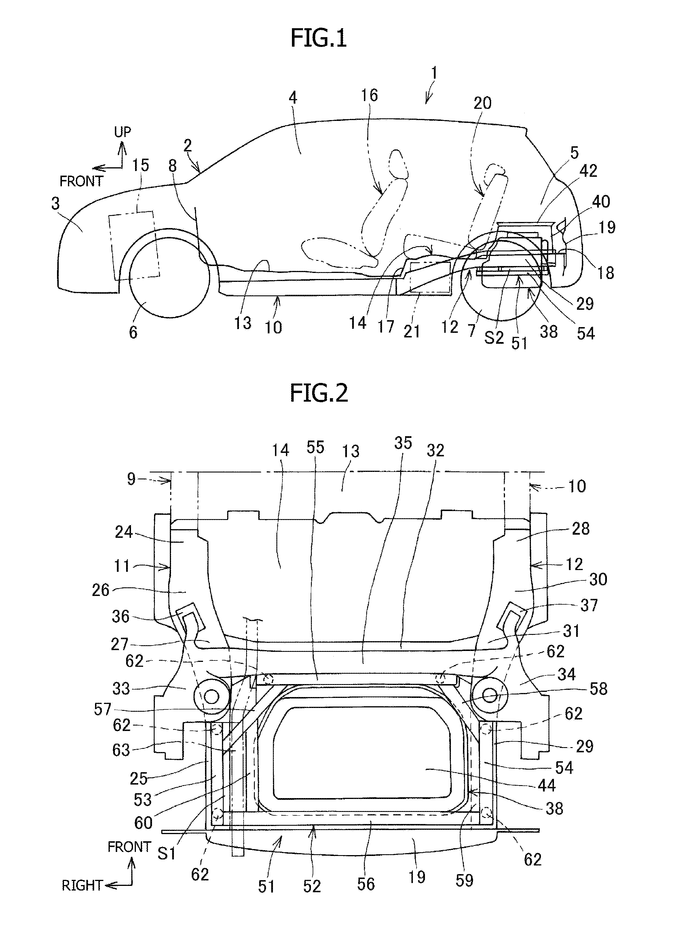 Battery pack mounting structure for electric car