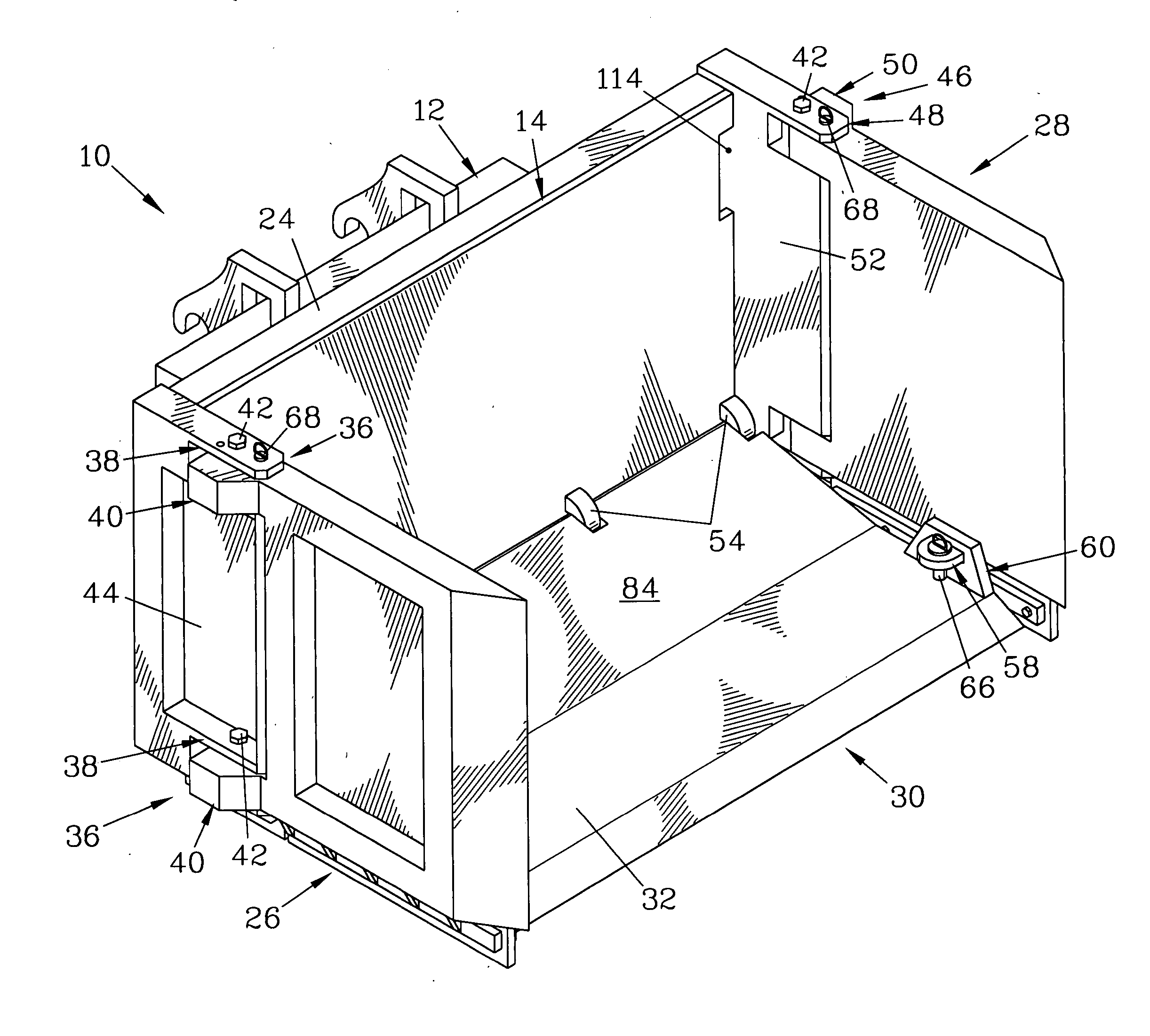 Material moving pusher/bucket