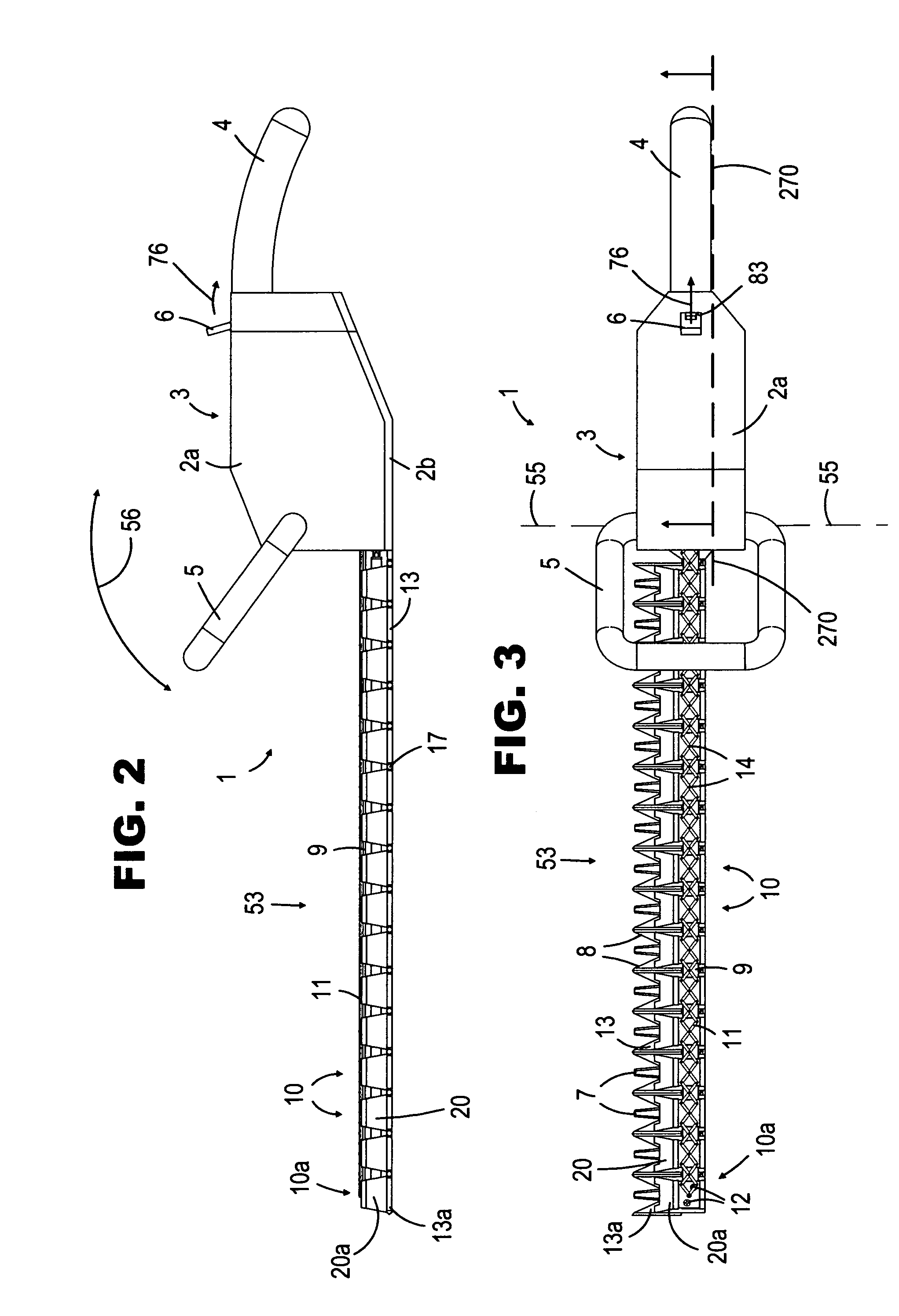 Foliage trimmers with adjustable curvature of cutting sections