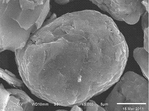 Modified natural graphite material used in lithium ion battery negative electrodes, and preparation method thereof