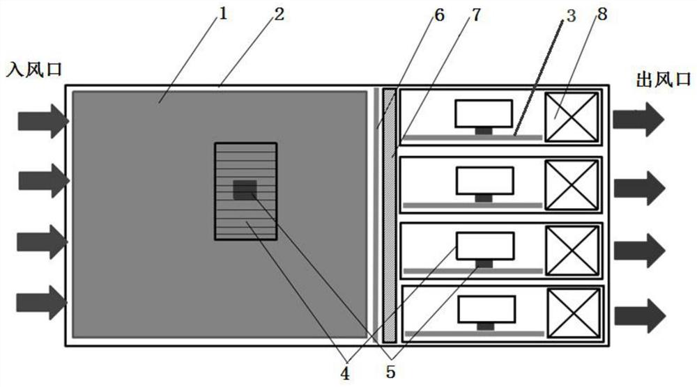 Liquid cooling heat dissipation device of orthogonal architecture subrack