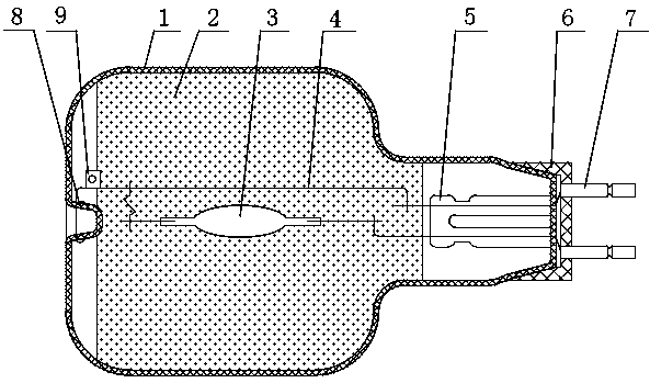 Light source containing internal light distribution curve