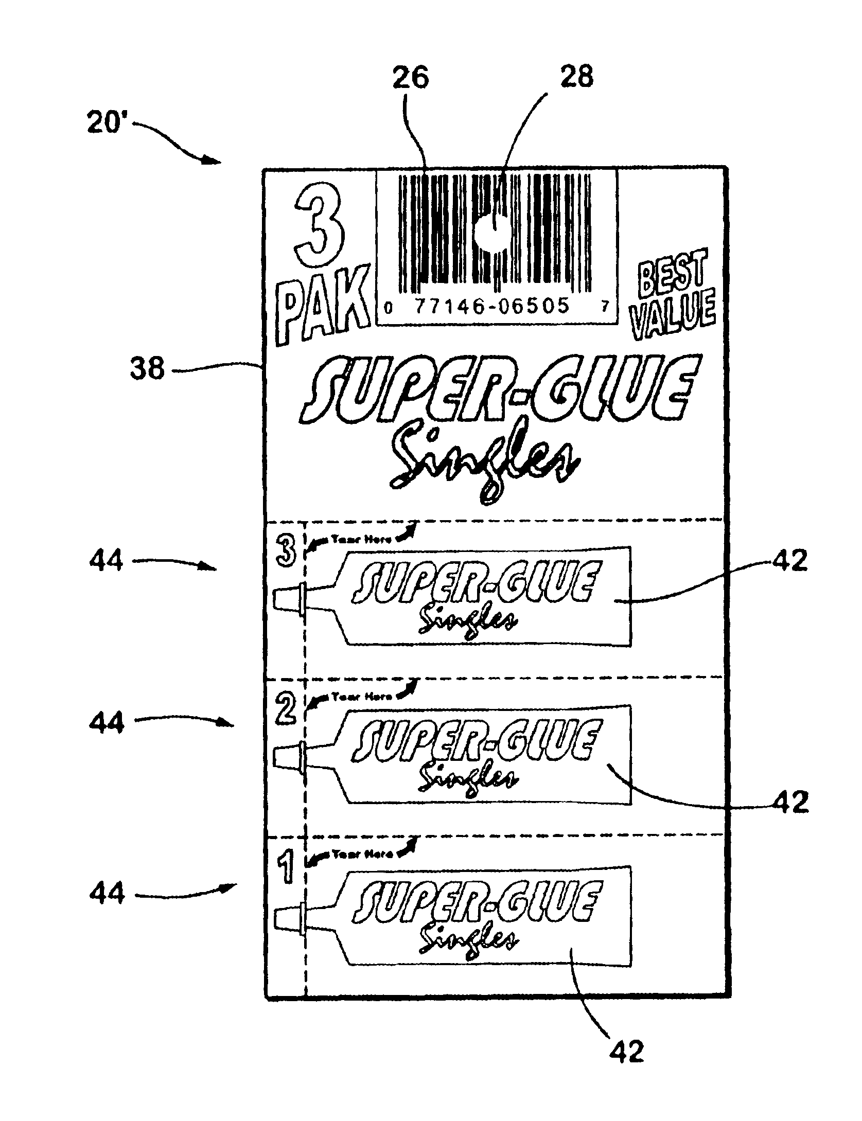 Package with aperture through product code