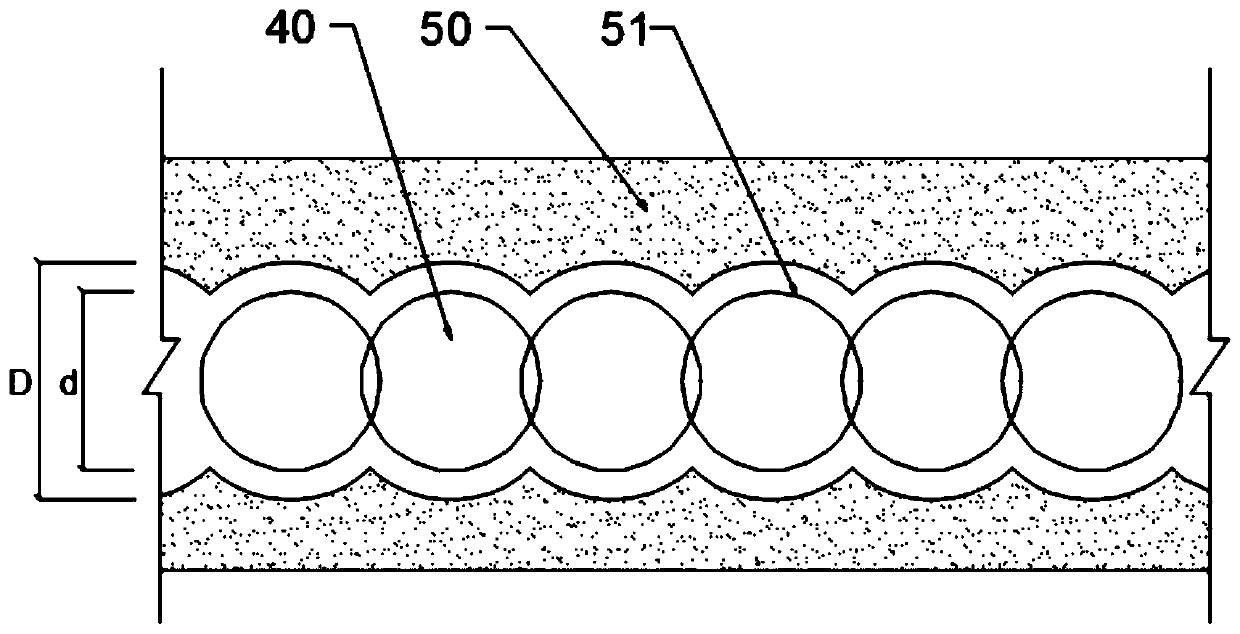 Construction method of underground continuous wall with water-rich karst development geology and grouting wall structure