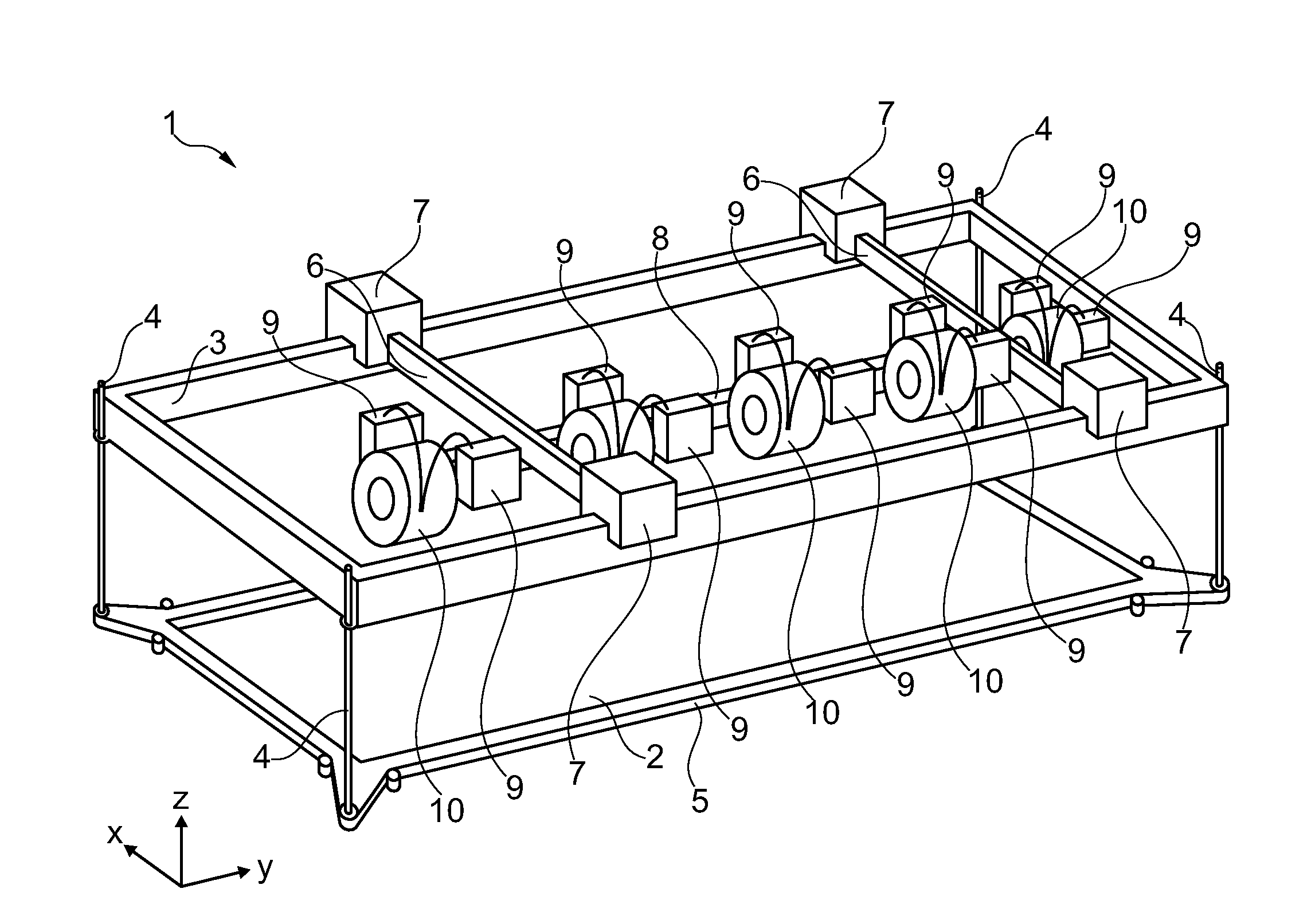 Device for Printing Simultaneously Three Dimensional Objects