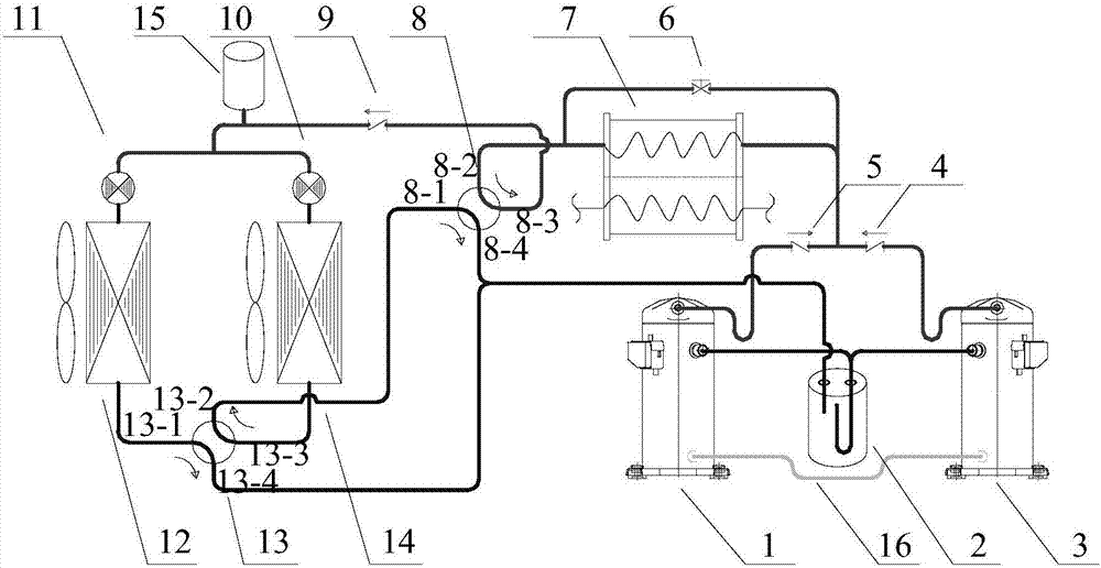 Air source heat pump water heating unit capable of achieving continuous heating