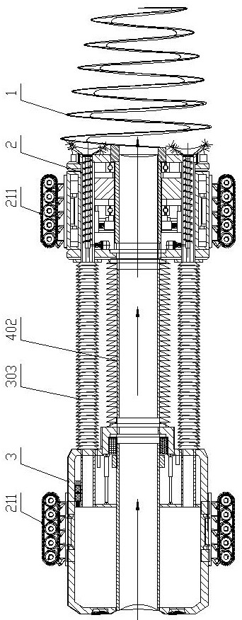 A pipeline robot dedicated to removing coal powder from coalbed methane mining pipelines