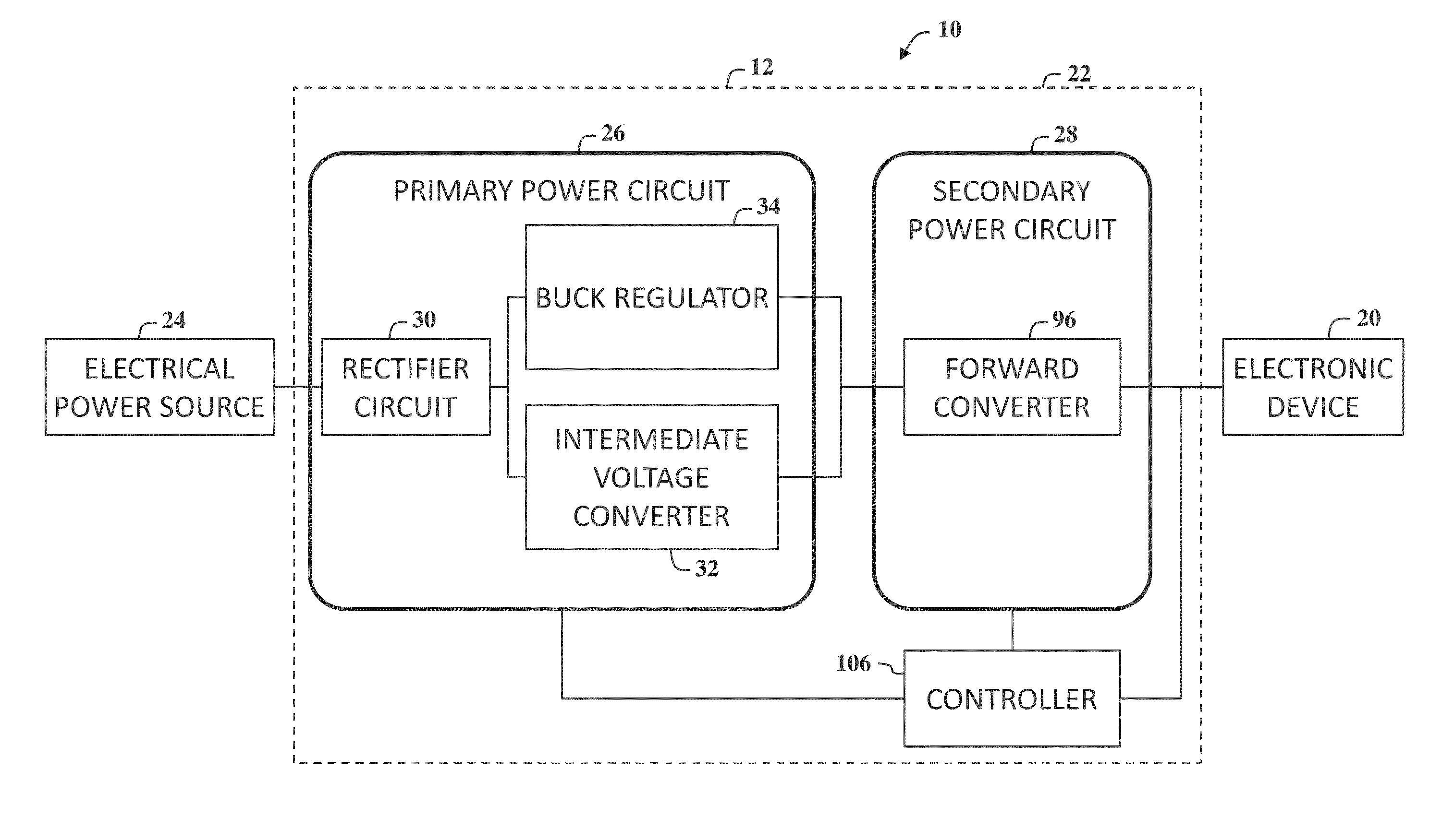 Electrical circuit for delivering power to consumer electronic devices