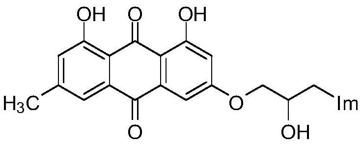 Emodin azole alcohol compound and preparation method thereof