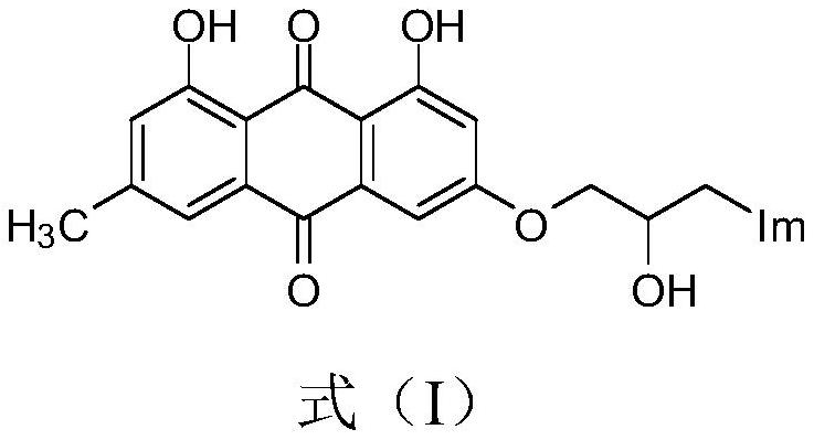 Emodin azole alcohol compound and preparation method thereof