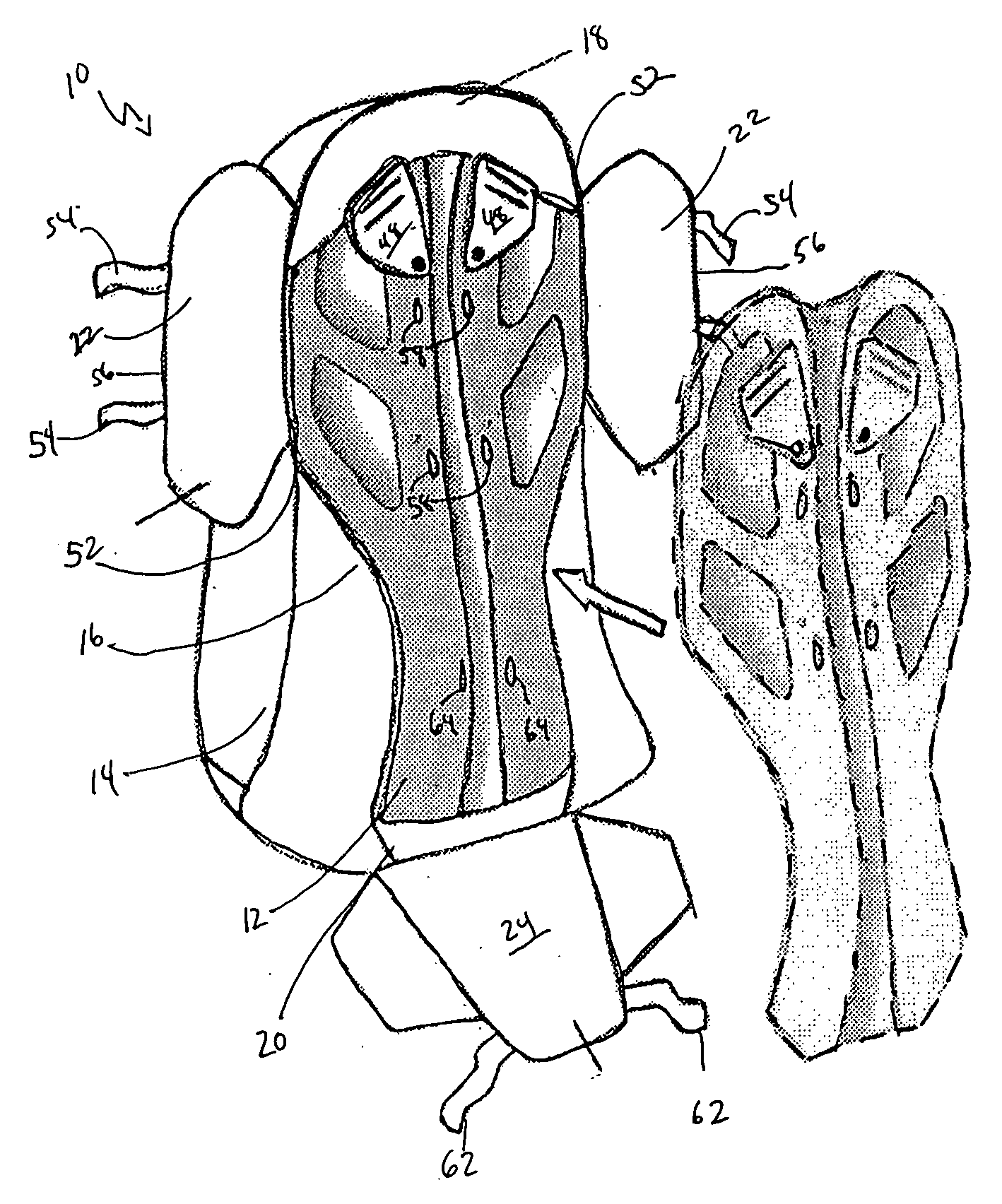 Backpack having framesheet assembly