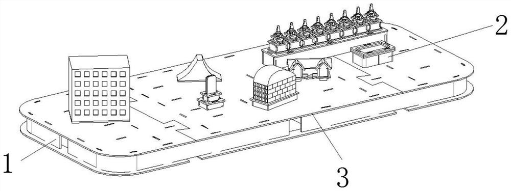 Three-dimensional puzzle for displaying panoramic track in city