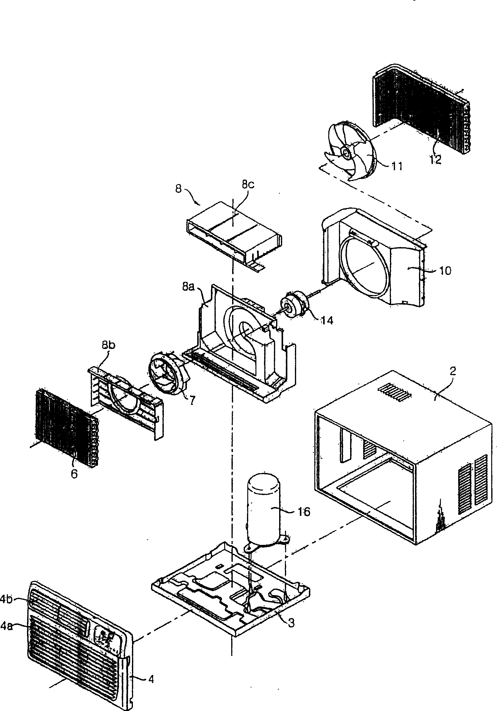 Partition board drainage hole structure of window air-conditioner