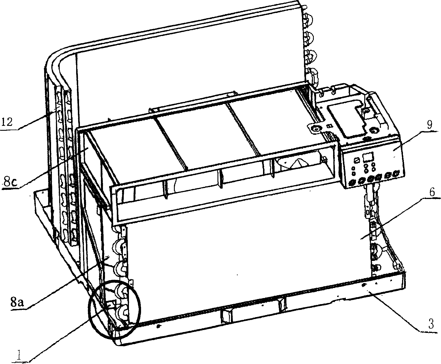 Partition board drainage hole structure of window air-conditioner