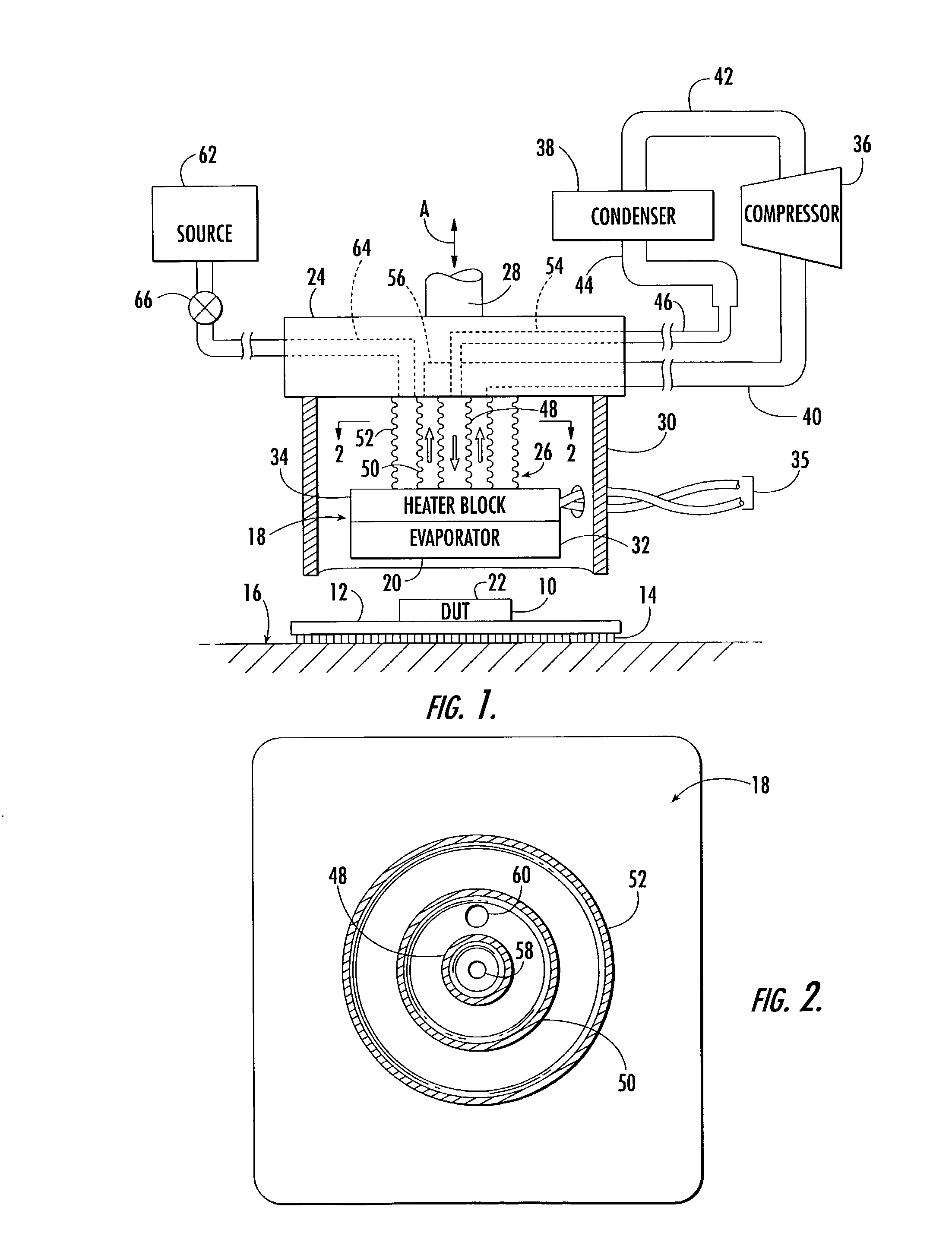 Apparatus and method having mechanical isolation arrangement for controlling the temperature of an electronic device under test