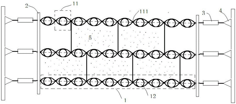 Combined binding packing device for water treatment