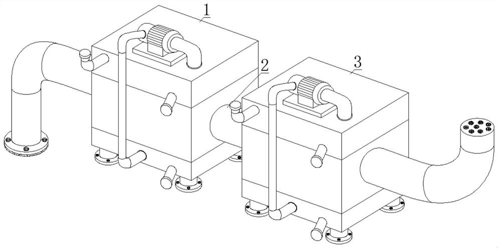 Dip-coating drying production line tail gas treatment device