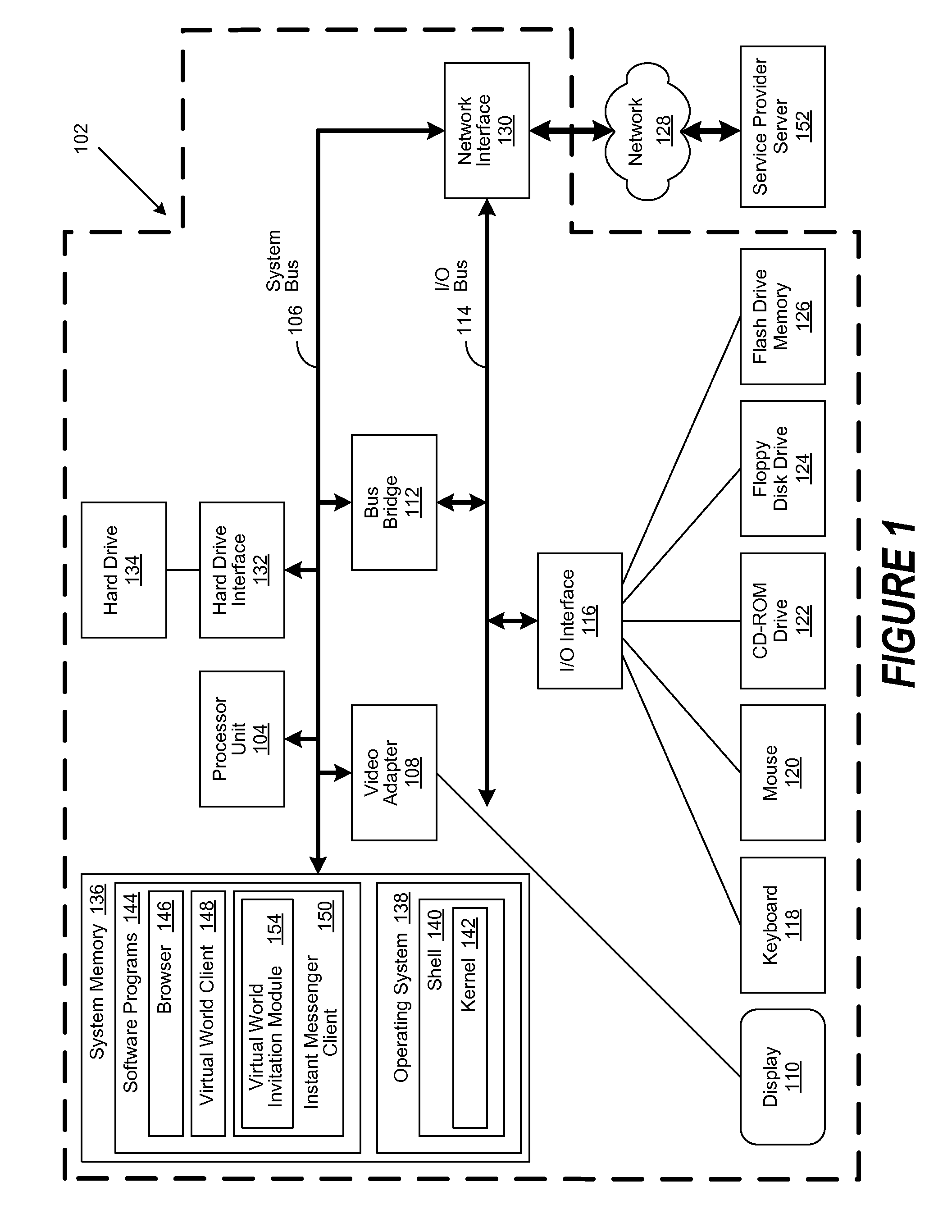 Method to invite users to a virtual world using instant messaging