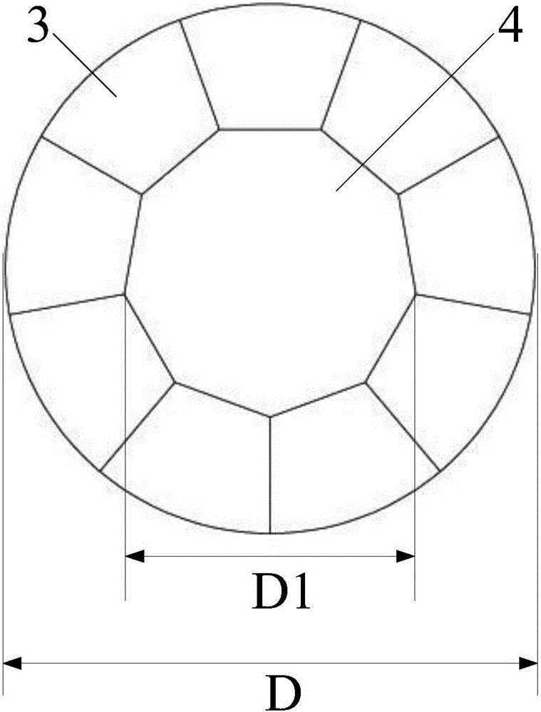 Diamond with 73 cut surfaces and internal nine-arrow and nine-core structure