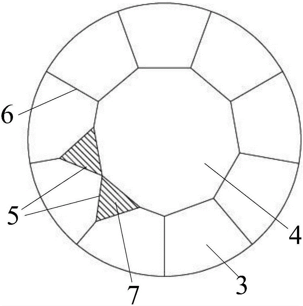 Diamond with 73 cut surfaces and internal nine-arrow and nine-core structure