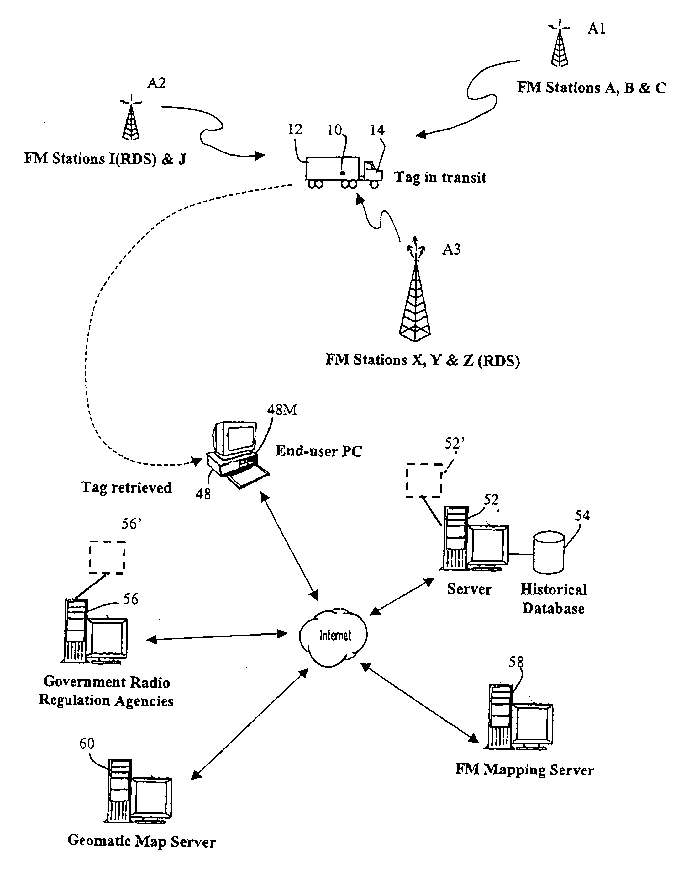 Apparatus and method for tracing a path travelled by an entity or object, and tag for use therewith