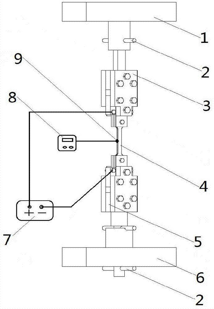 Temperature measurement method for electrified tensile test piece and tensile test device