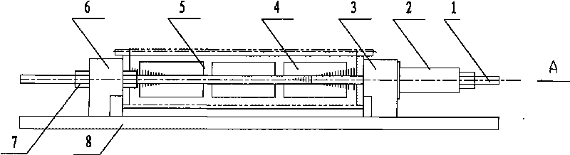 Pole core press mounting device of generator rotor of hydro-power generating unit