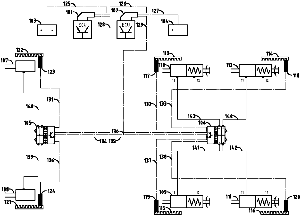 Electrically controlled braking system of unmanned commercial vehicle