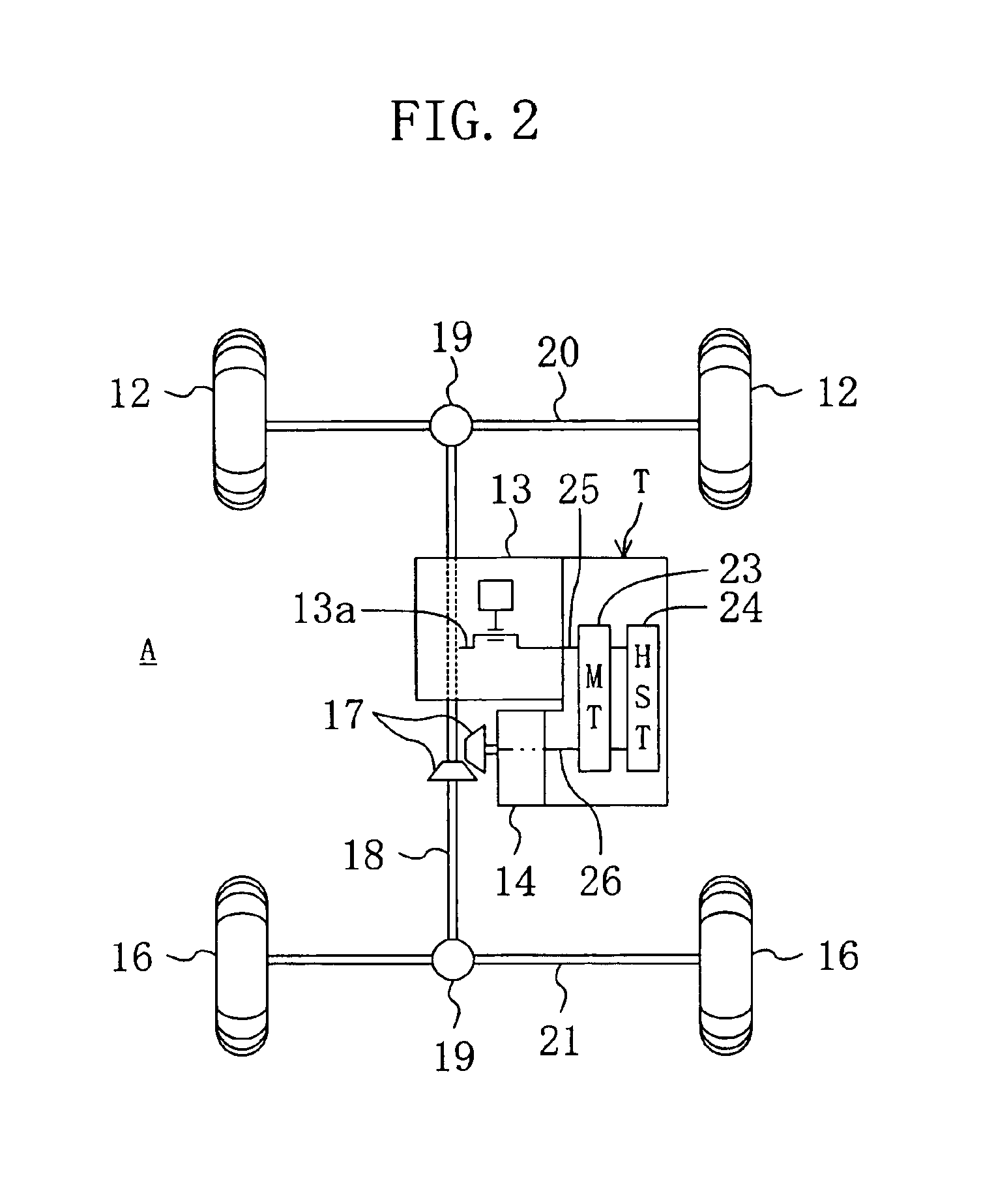 Hydromechanical speedchange device and vehicle having speed change device mounted thereon