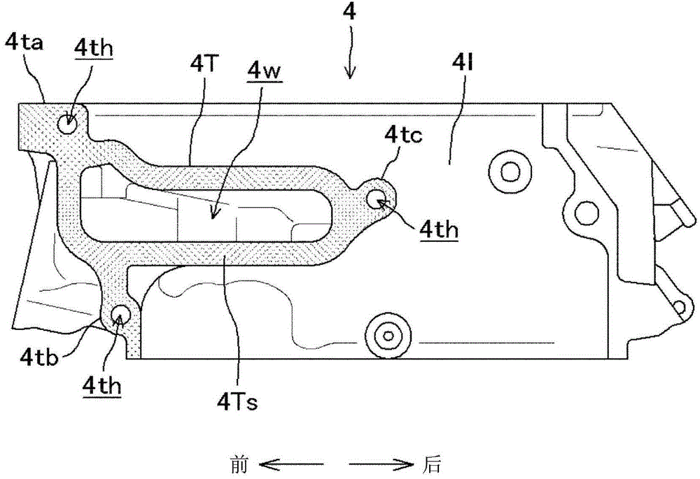 Outlet structure of internal combustion engine