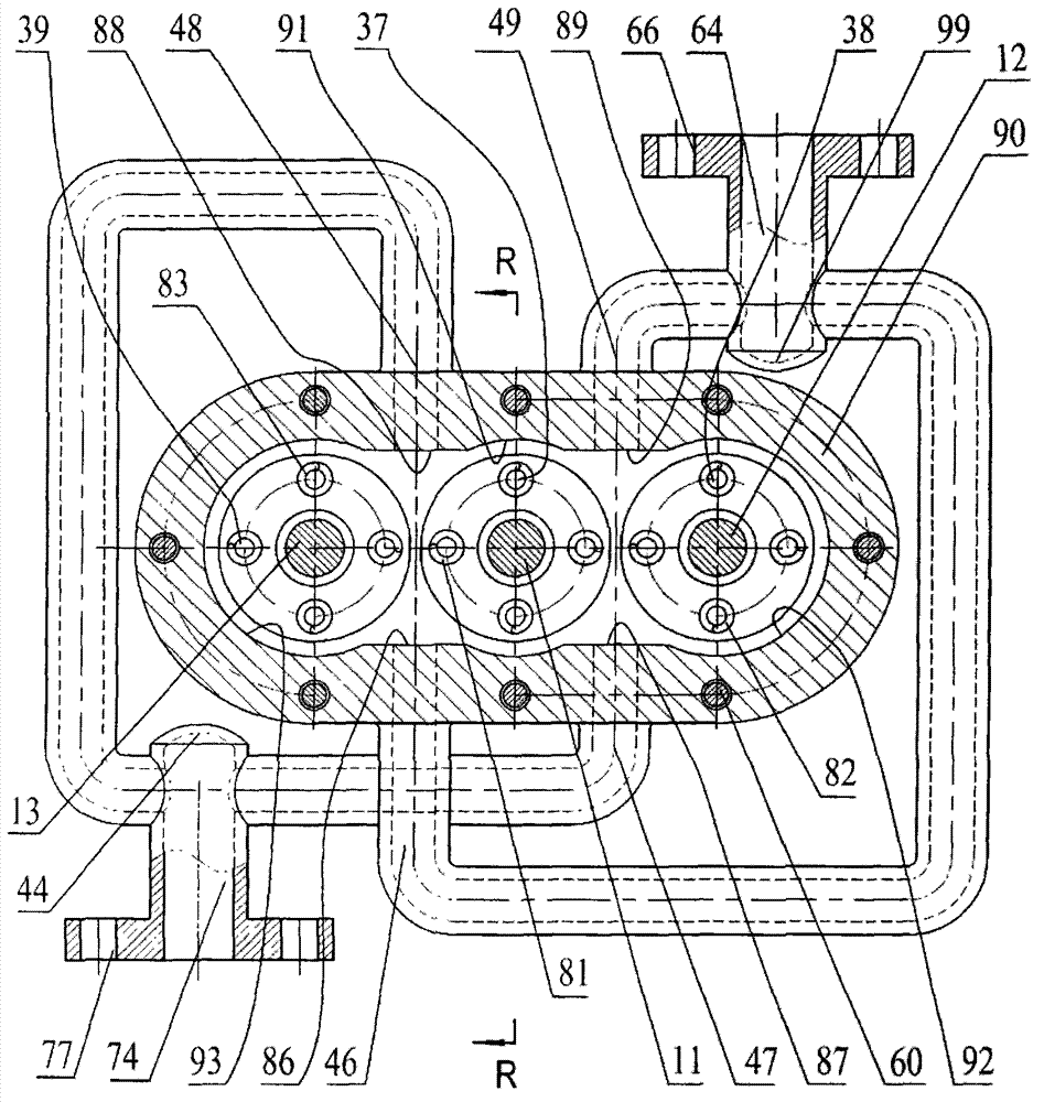 Double-flange cylinder spring gear pump