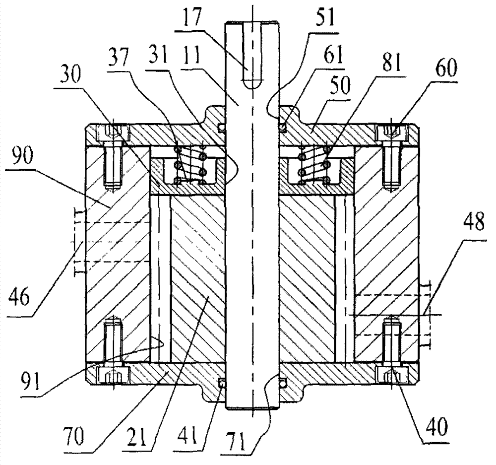 Double-flange cylinder spring gear pump