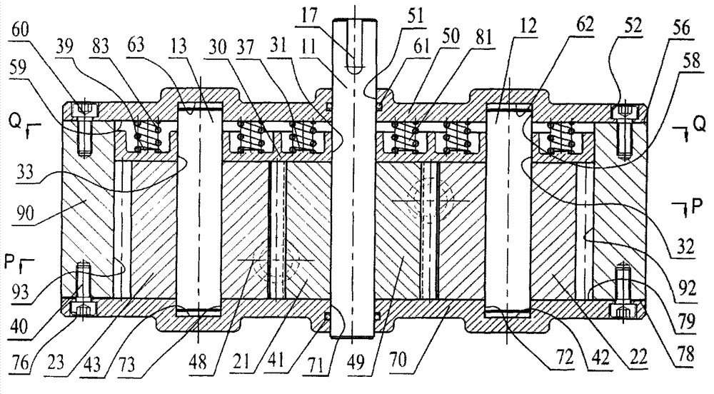 Double-flange cylinder spring gear pump