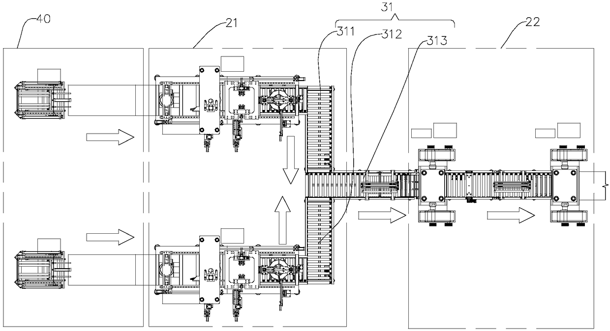 Welding, spin-leveling and end plate processing assembly line